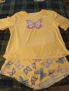 Yellow Butterfly Pajama Set - Brand Unknown